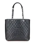 CHANEL Pre-Owned 2013-2014 Caviar Vertical Grand Shopping tote bag - Black