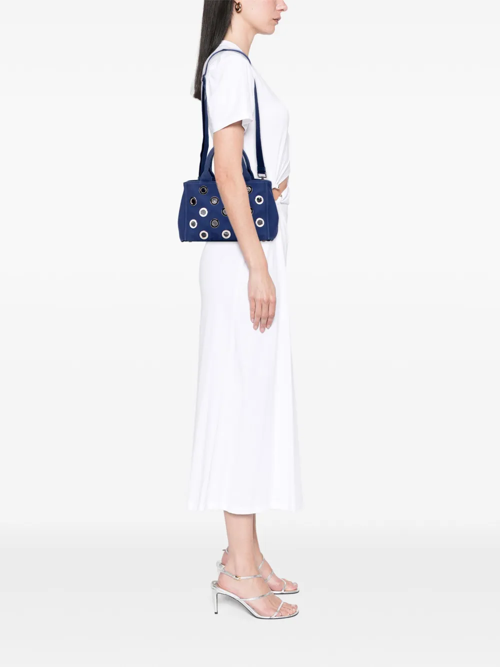 Prada Pre-Owned 2013-2025 Small Canvas Canapa Grommet satchel | Pre-Owned | Image 2