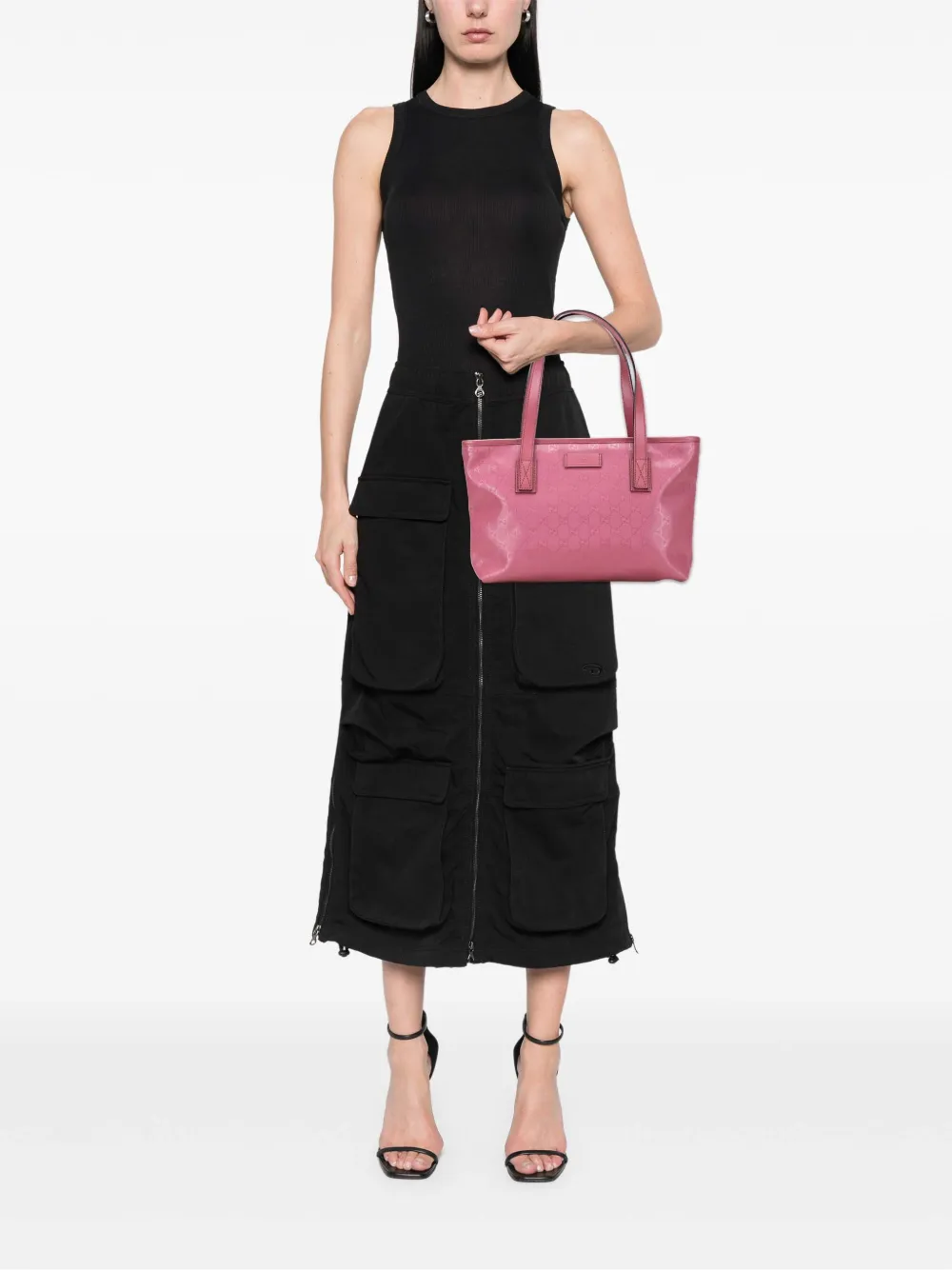 Pre-owned Gucci 2000-2015 Small Gg Imprime Joy Tote Bag In Pink