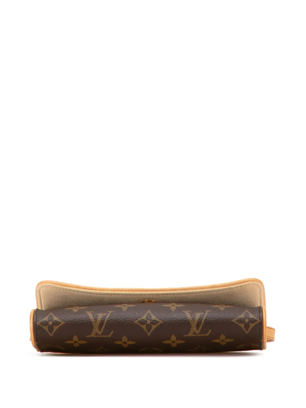 Pre-owned Louis Vuitton 2001 Monogram Pochette Twin Pm Crossbody Bag In Brown