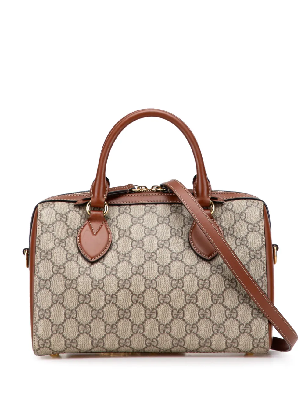 Gucci Pre-Owned 2000-2015 Small GG Supreme Boston Bag satchel - ブラウン Gucci Pre-Owned 2000-2015 Small GG Supreme Boston Bag satchel - ブラウン