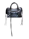 Balenciaga Pre-Owned 2018 Mini Lambskin Motocross Graffiti Classic City satchel - Black