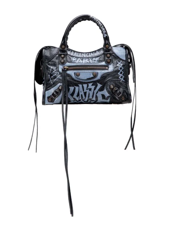 バッグ BALENCIAGA classic mini CITY GRAFFITI Balenciaga City Classic Graffiti Mini Black Multicolor in