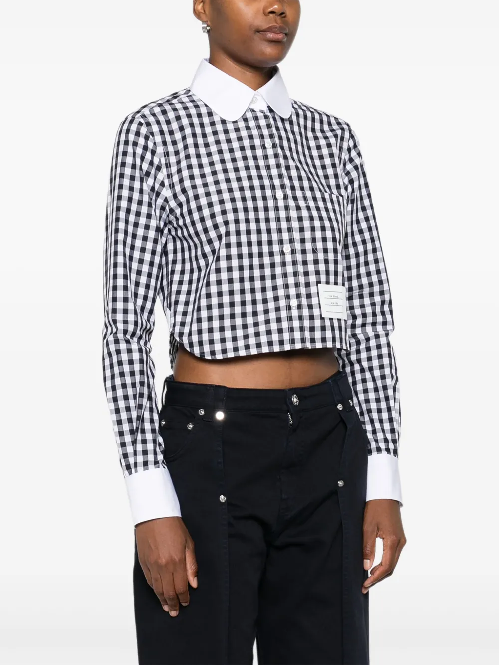 Thom Browne Blouse met Peter Pan-kraag en gingham-ruit Blauw