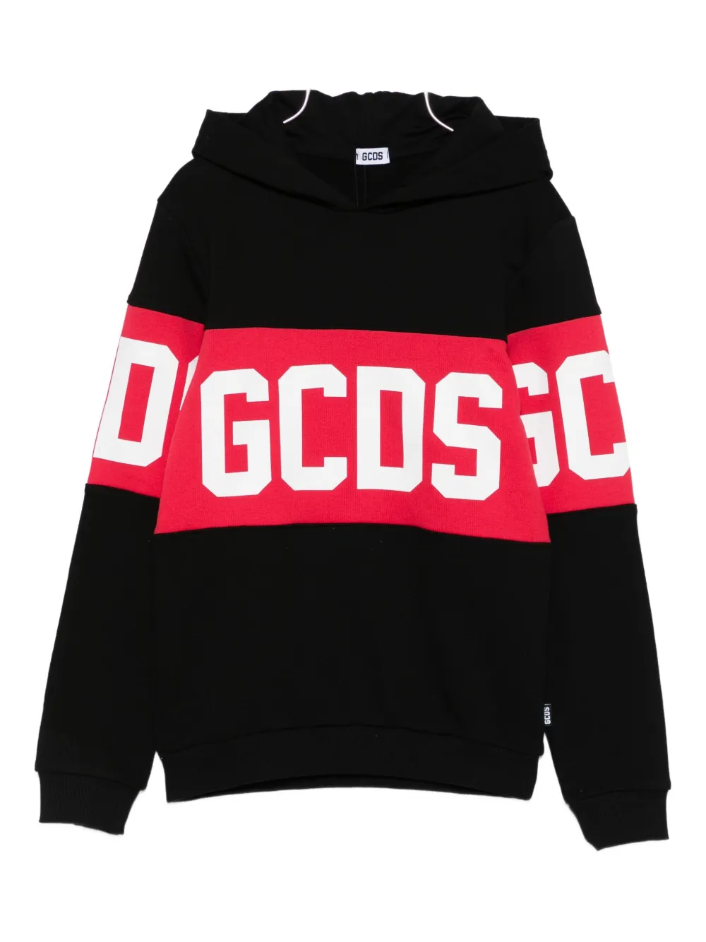 Gcds Kids hooded band-detail sweatshirt | Black | Image 1