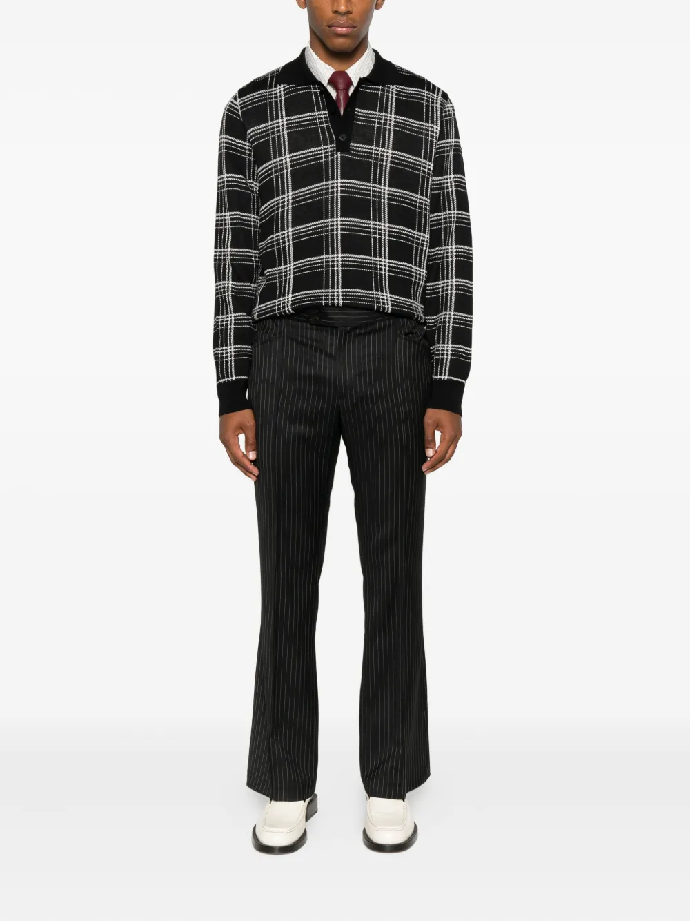 Ernest W. Baker checked polo shirt - Zwart