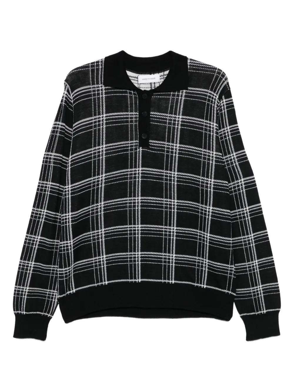 Ernest W. Baker checked polo shirt | Black | Image 1