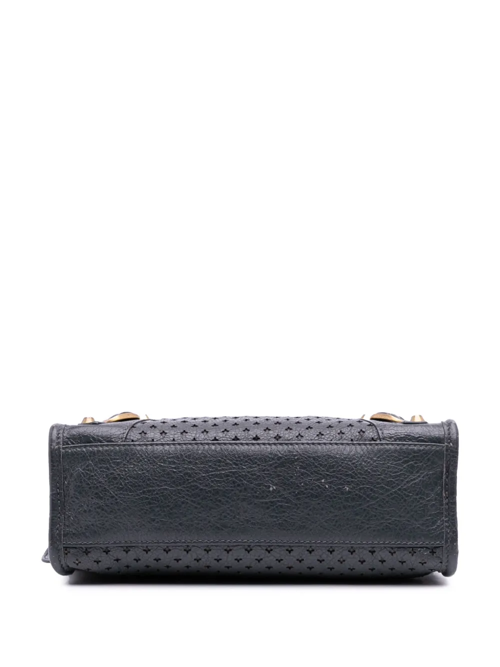 Pre-owned Balenciaga 2006 Mini Lambskin Motocross Stadio Laser Cut Cross Classic City Satchel In Gray