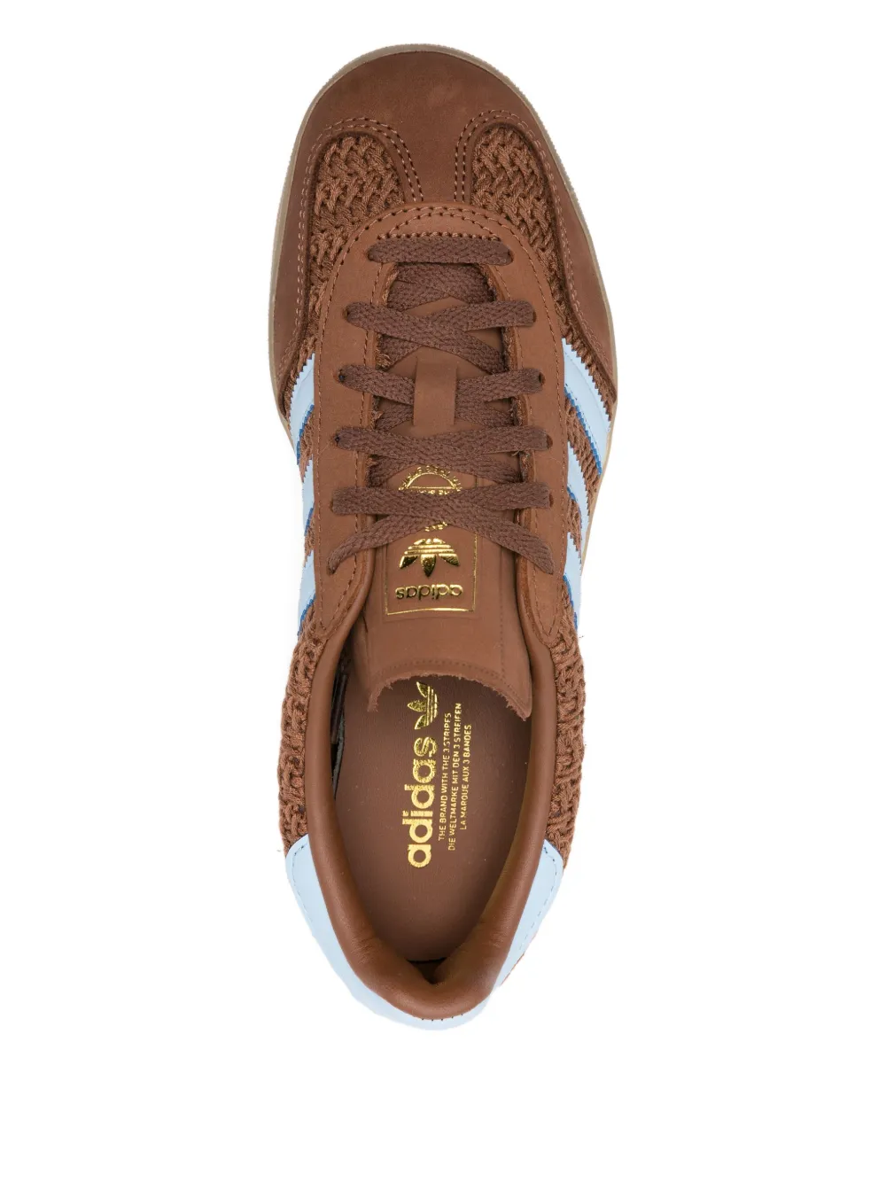 adidas Gazelle textured-stripe sneakers Brown