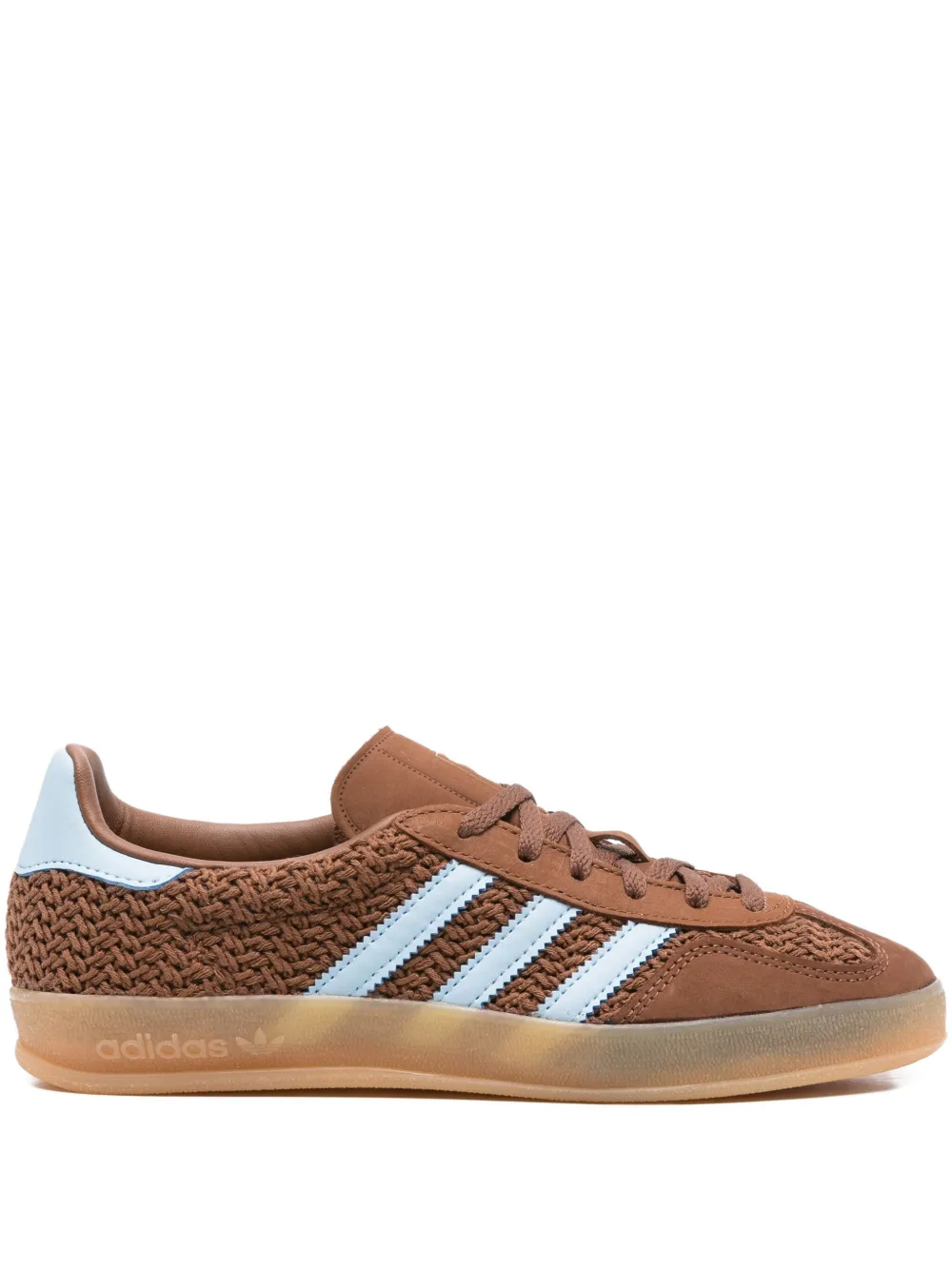 Adidas Gazelle textured-stripe sneakers Brown