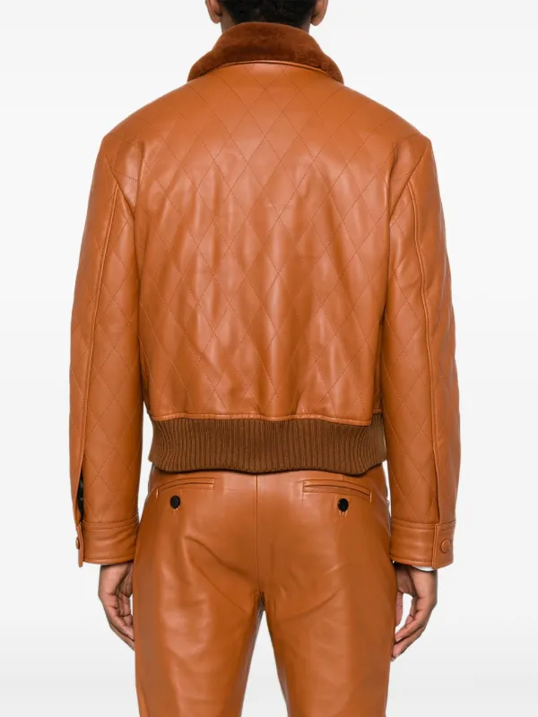 Ernest W. Baker Quilted Leather Jacket | Brown | FARFETCH