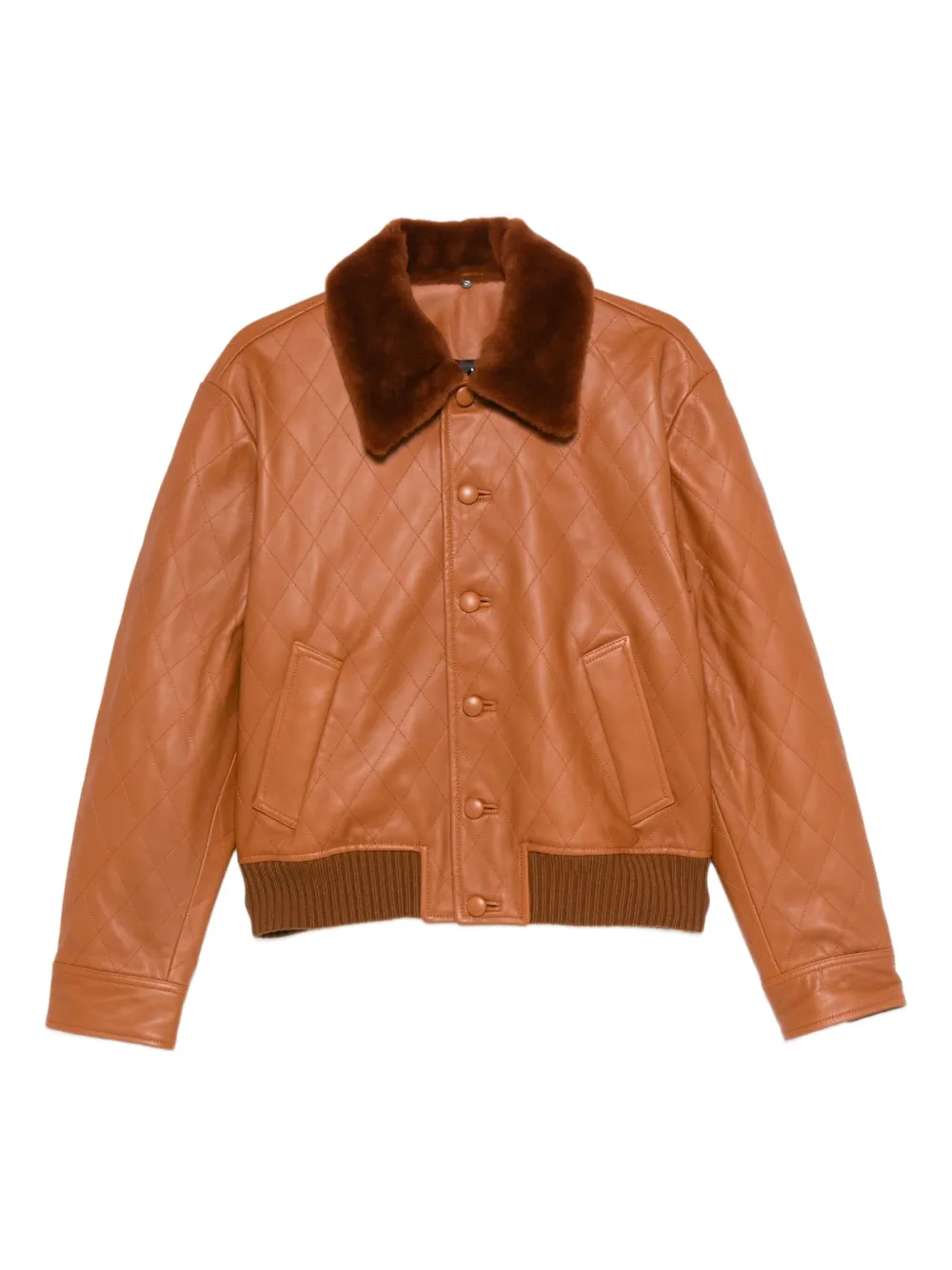 Ernest W. Baker veste en cuir à design matelassé | marron | Image 1