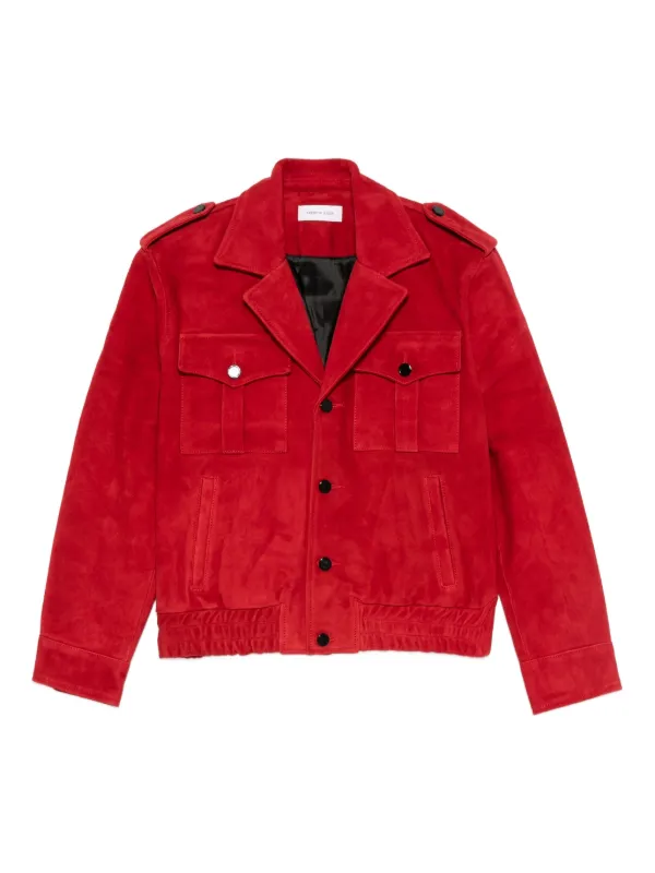 a*様 ernest w baker SPREAD COLLAR JACKET Ernest W. Baker flap-pocket Leather Jacket | Black | FARFETCH AO