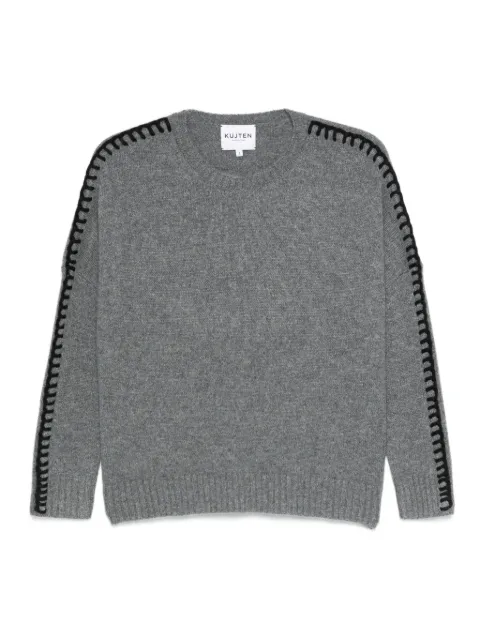 kujten crew-neck braided-trim sweater