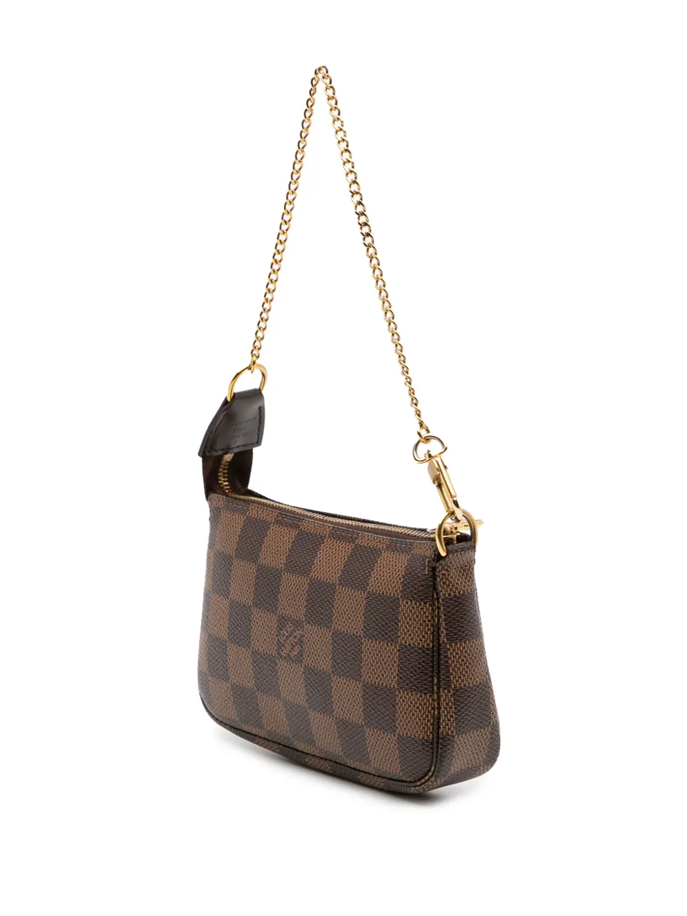 Pre-owned Louis Vuitton 2020 Damier Ebene Mini Pochette Accessoires Handbag In Brown