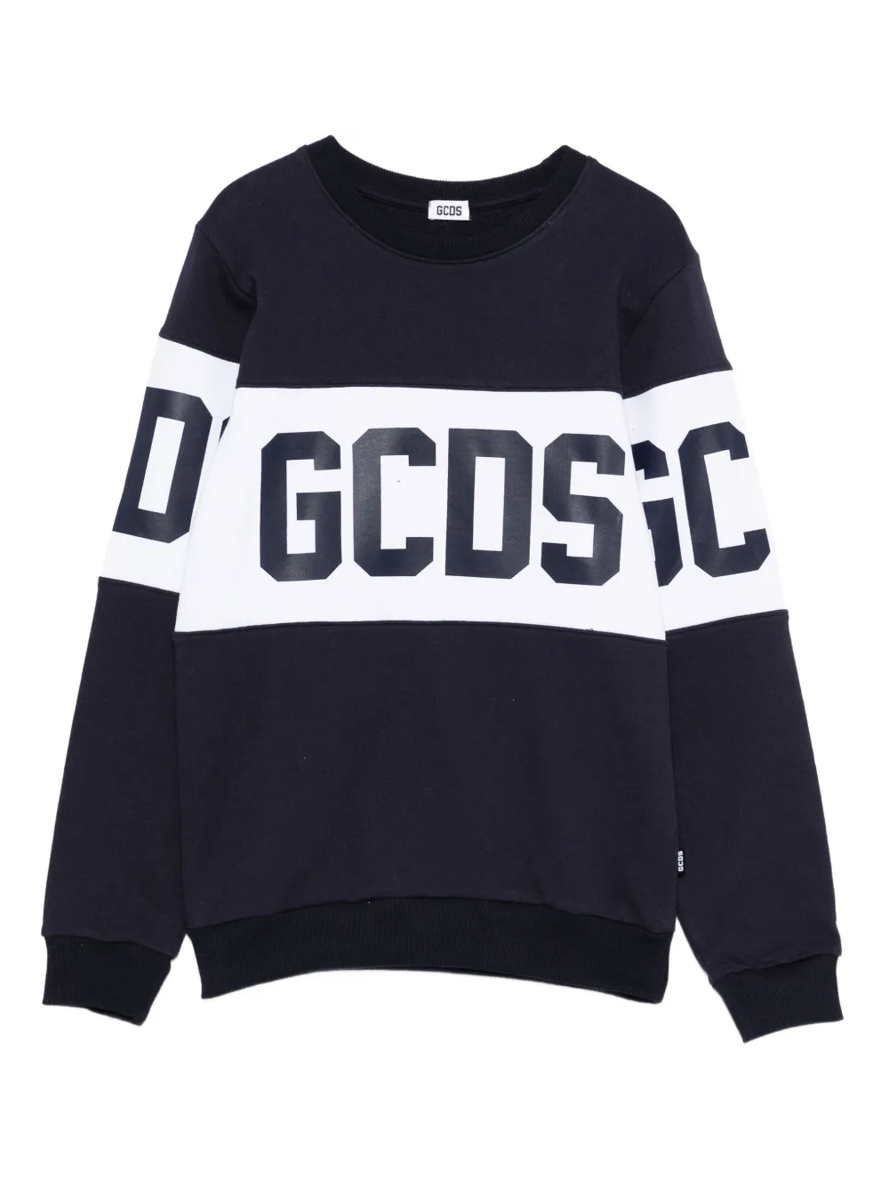 Gcds Kids panelled logo-detail sweatshirt | Blue | Image 1