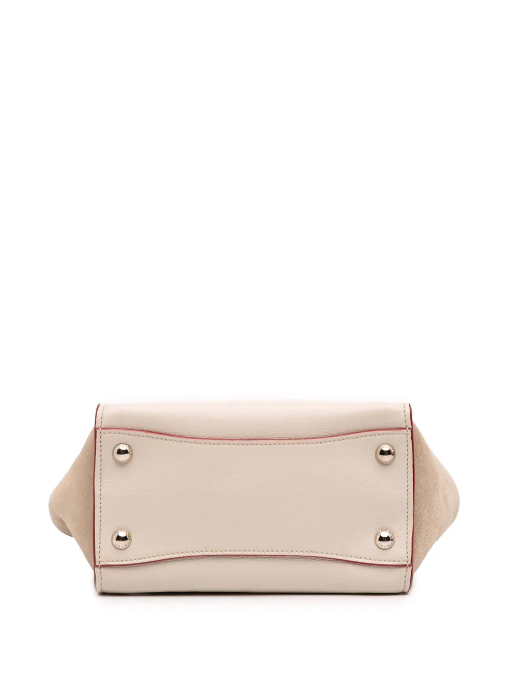Pre-owned Prada 2000-2025 Mini Scamosciato Trimmed Glace Calf Twin Pocket Satchel In White