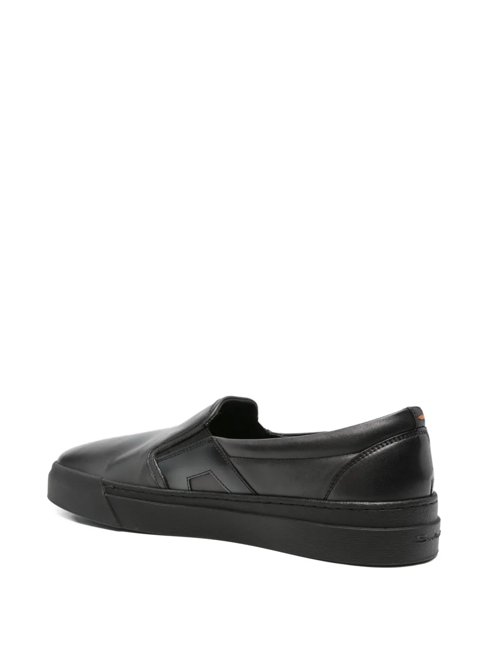 Santoni Leather Loafers In Black