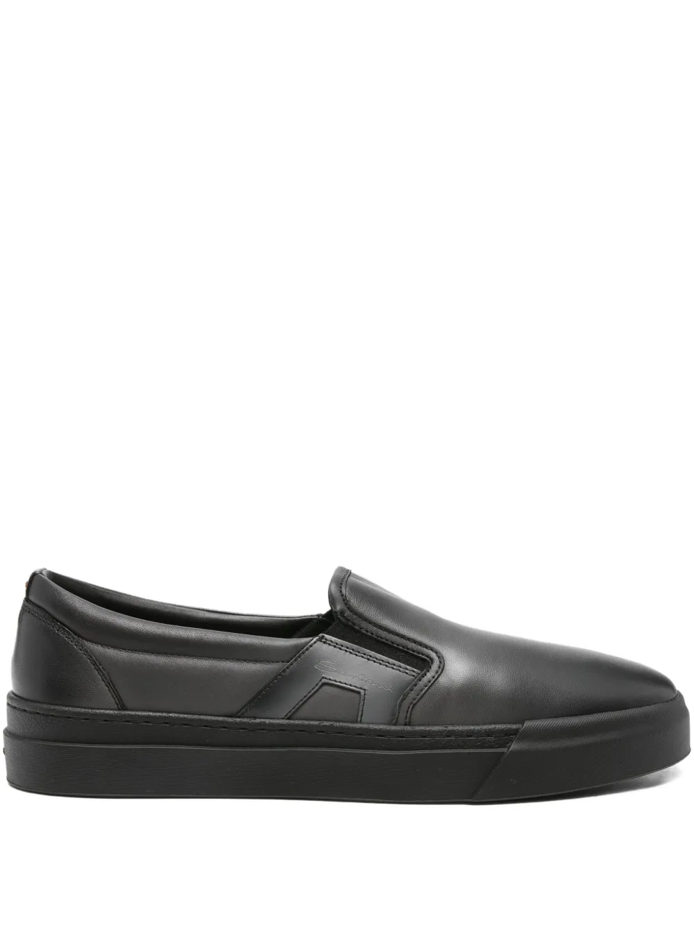 Santoni leather loafers Black