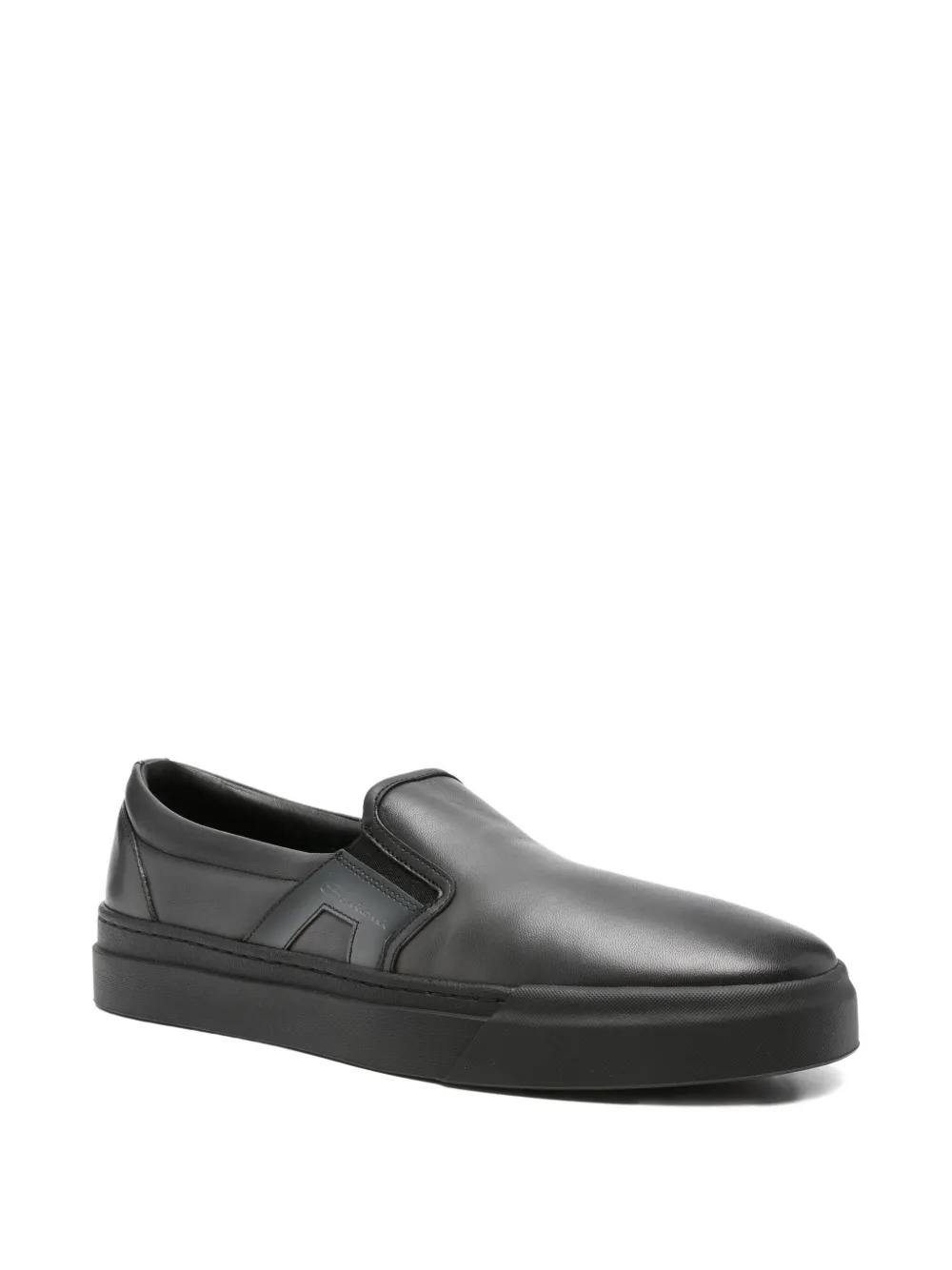 Santoni leather loafers - Zwart