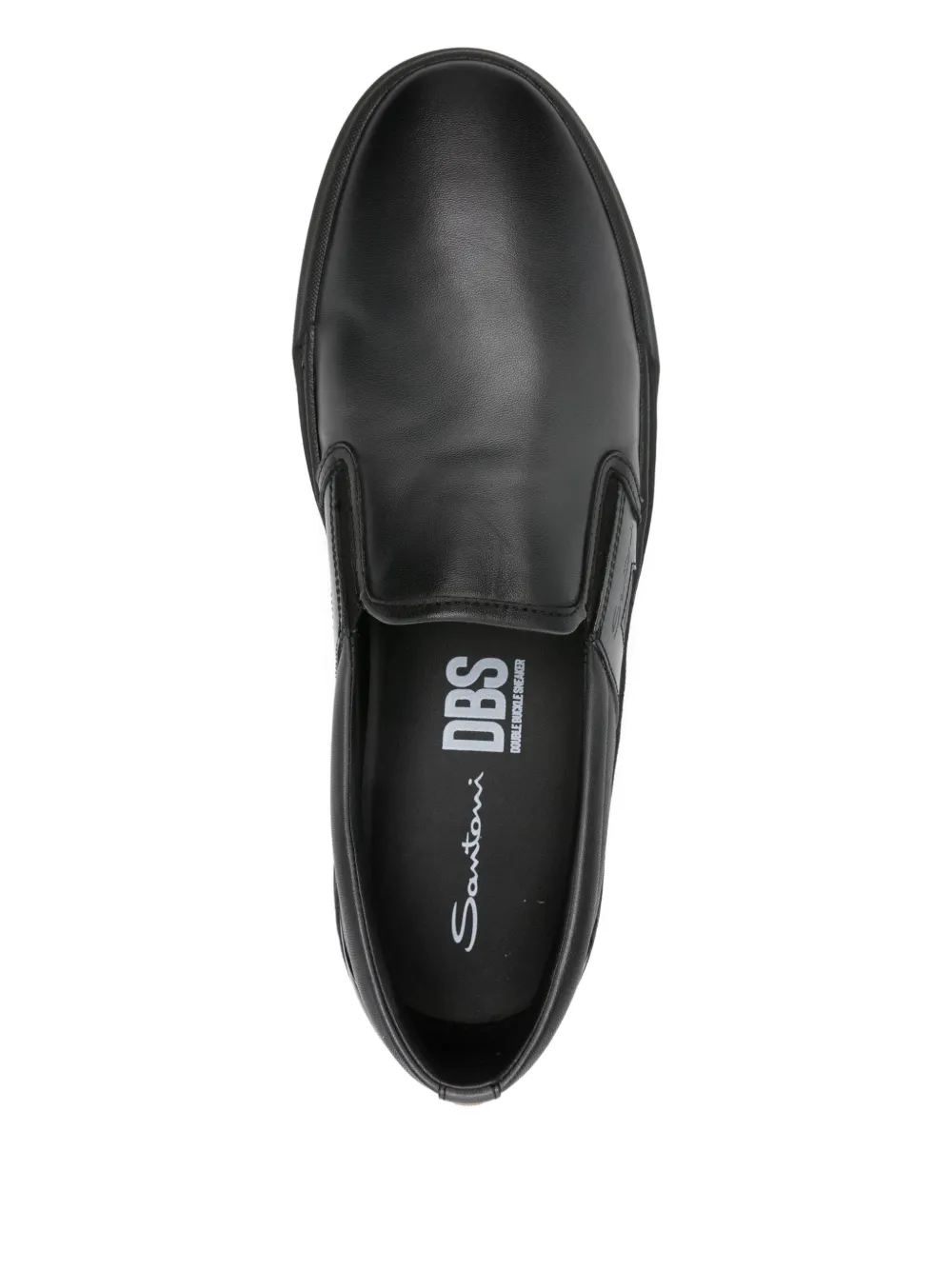 Santoni Leather Loafers In Black
