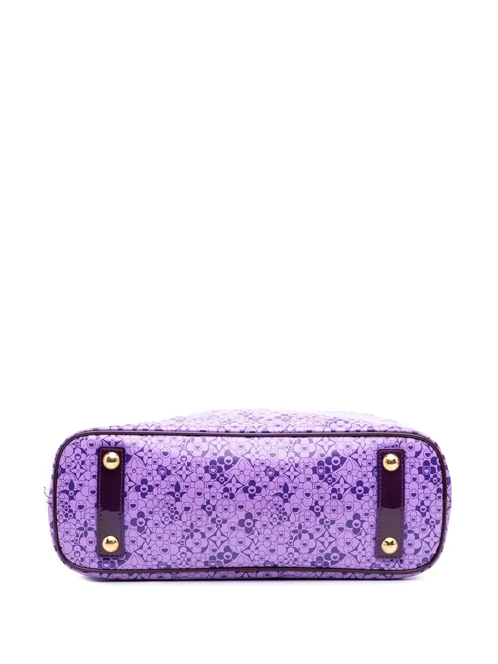 Pre-owned Louis Vuitton 2010 Takashi Murakami Coated Canvas Cosmic Blossom Pm Tote Bag In Purple