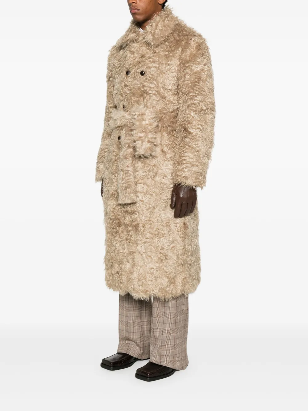 Ernest W Baker Double-breasted Belted Coat In Multi