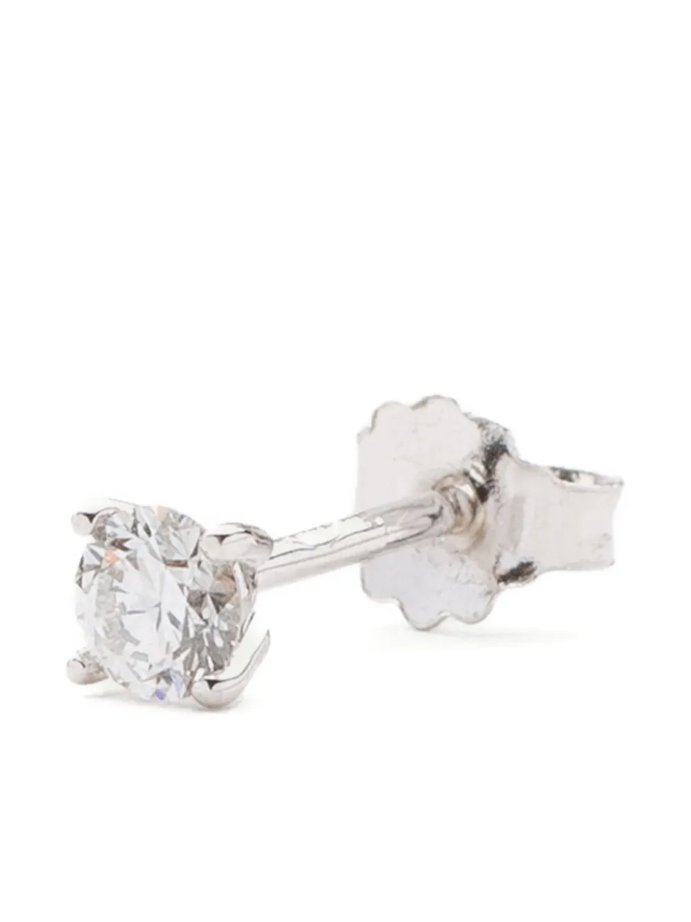 We By Whitebird 18k White Gold Solitaire Diamond Earring In Silver