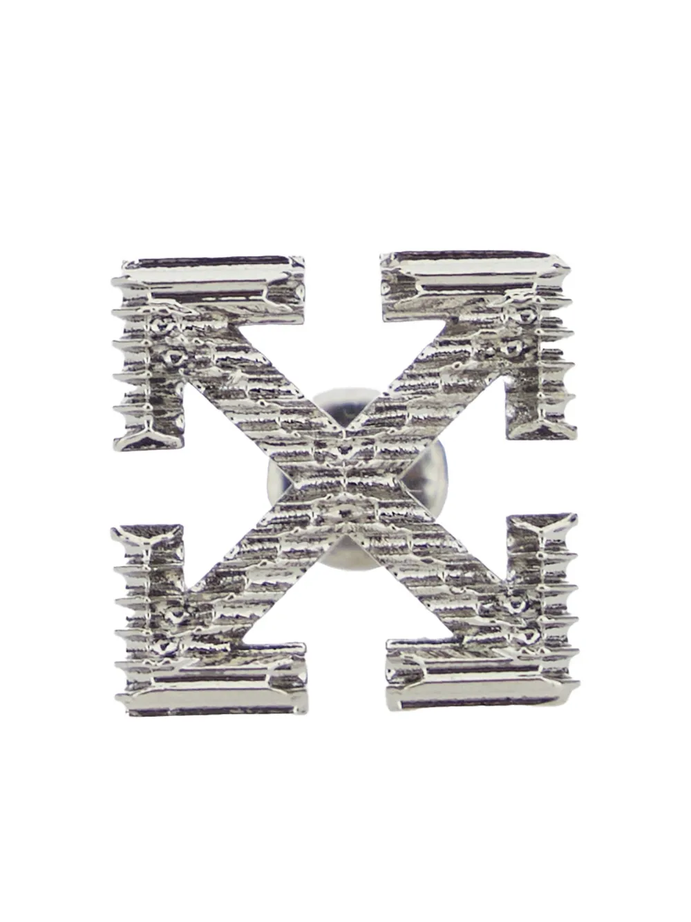 Off-white Men Arrow Textured Mono Earring In Silver