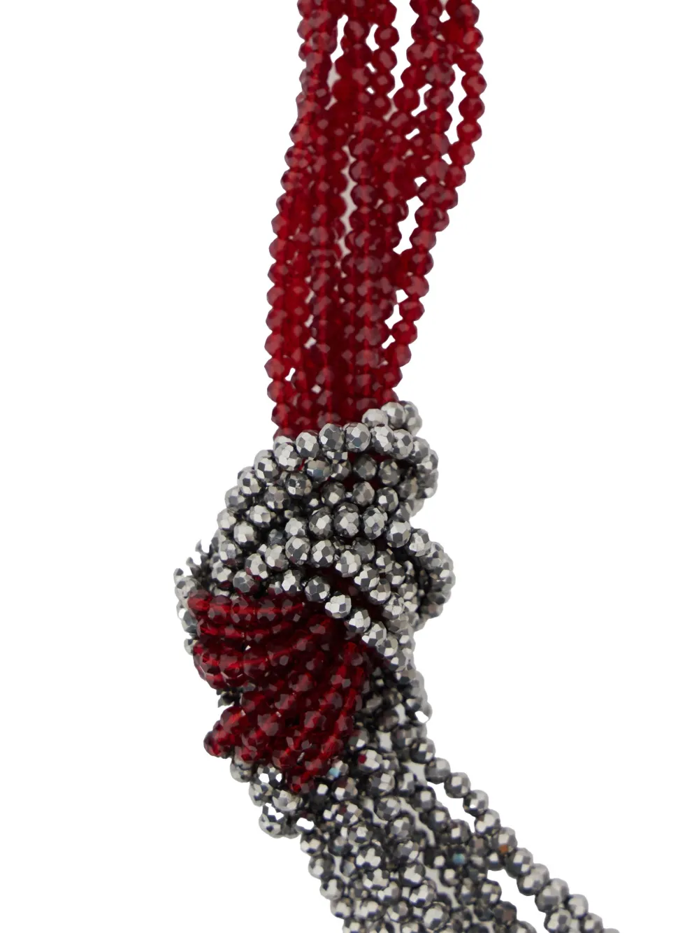 Pre-owned Antonelli Knot-embellished Necklace In Silver