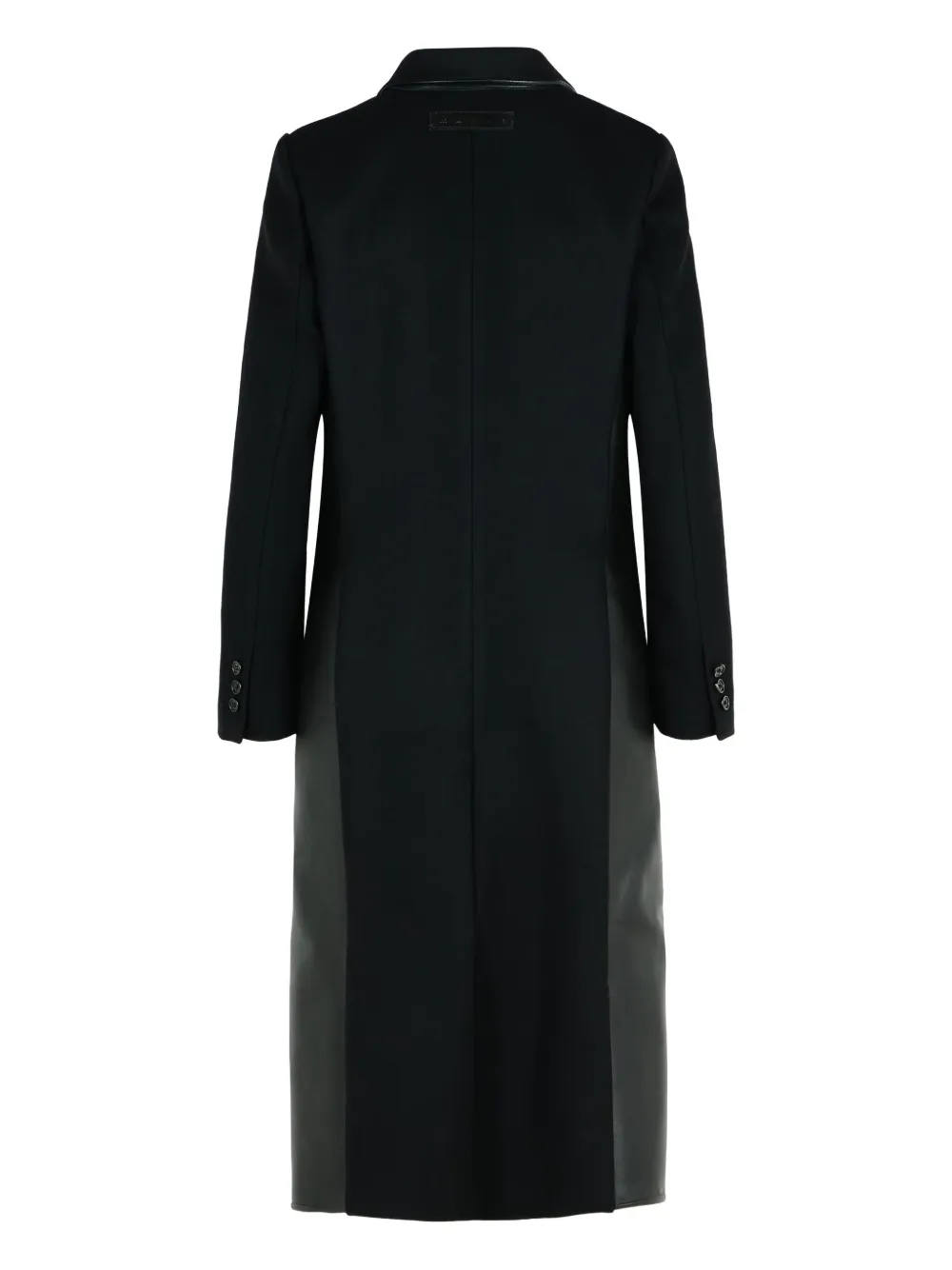 Marni wool-panel leather coat - Zwart