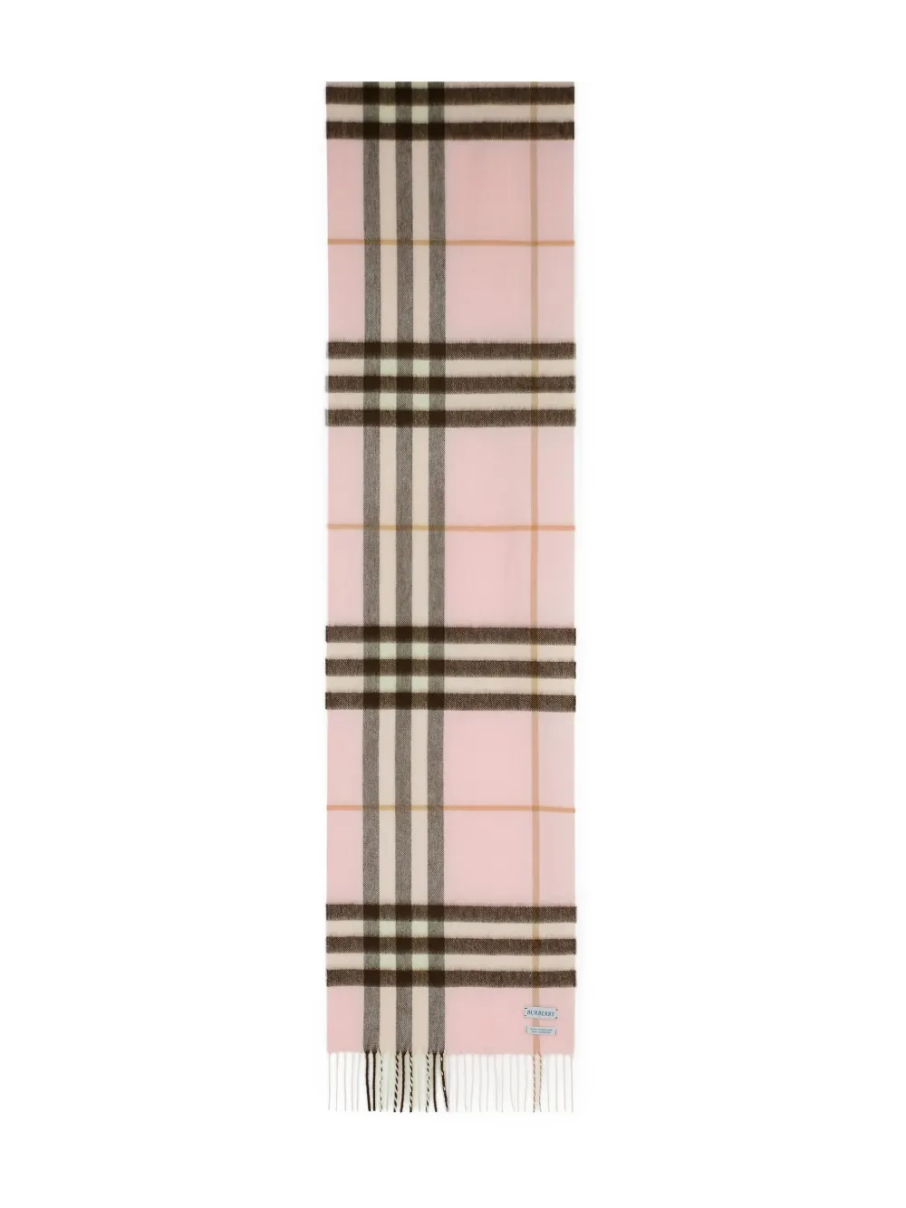 Burberry check-pattern fringed scarf - Roze
