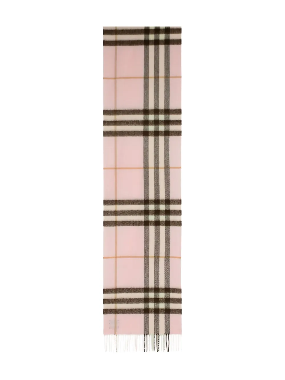 Burberry Cashmere Scarf With Check Pattern And Fringe Detail In Pink