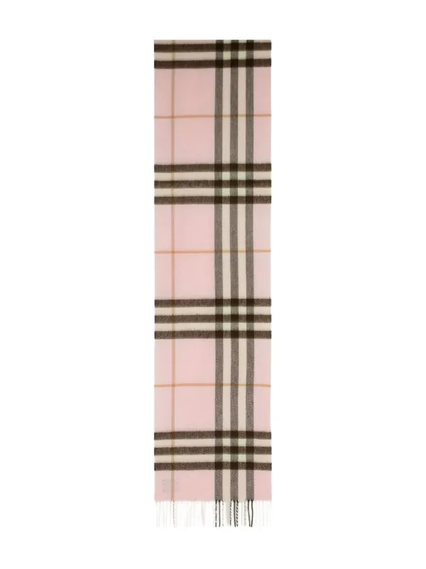 Burberry Cachecol Xadrez Com Franjas | Rosa | FARFETCH BR