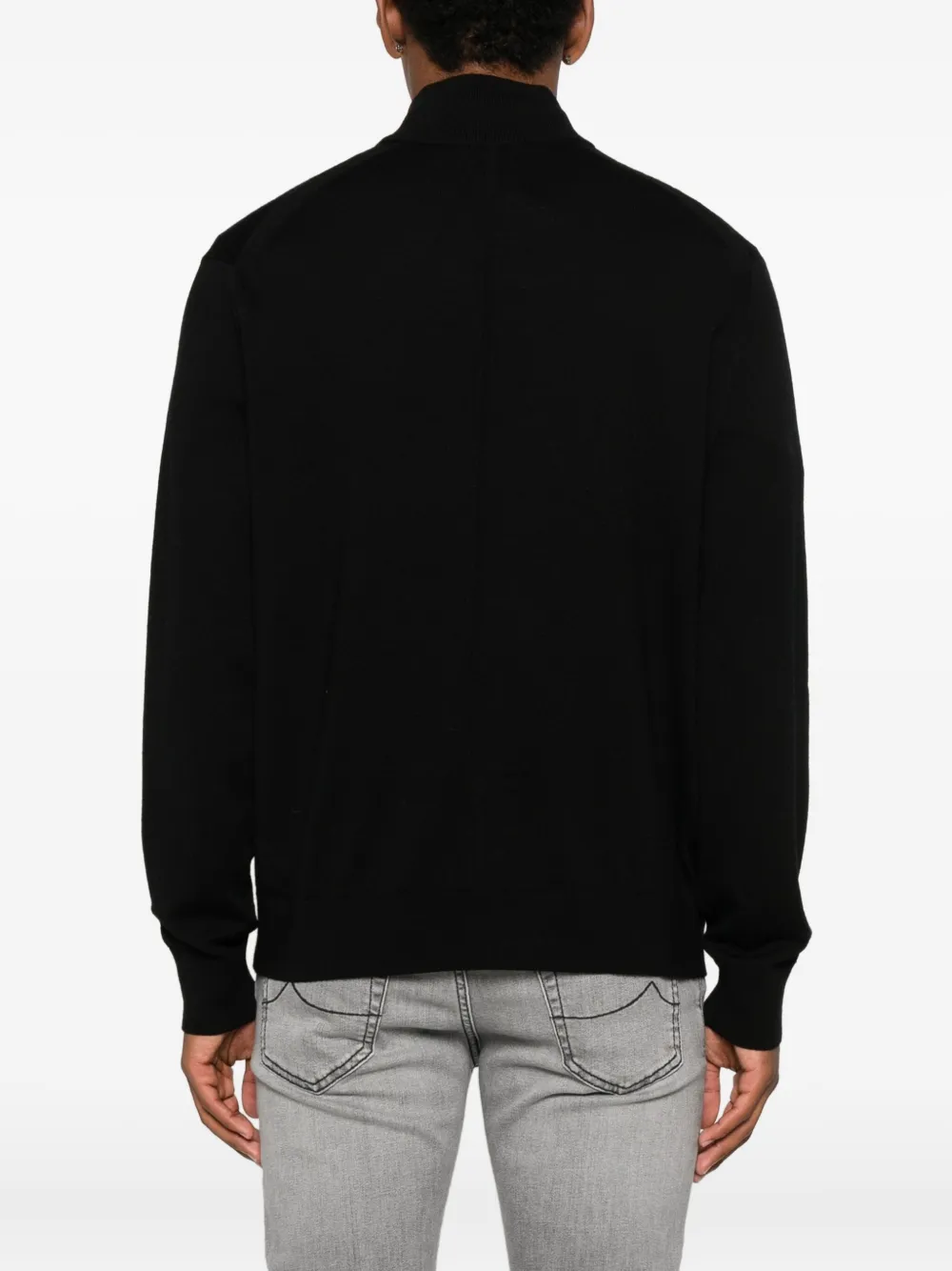 Calvin Klein Trui met opstaande hals en rits Zwart