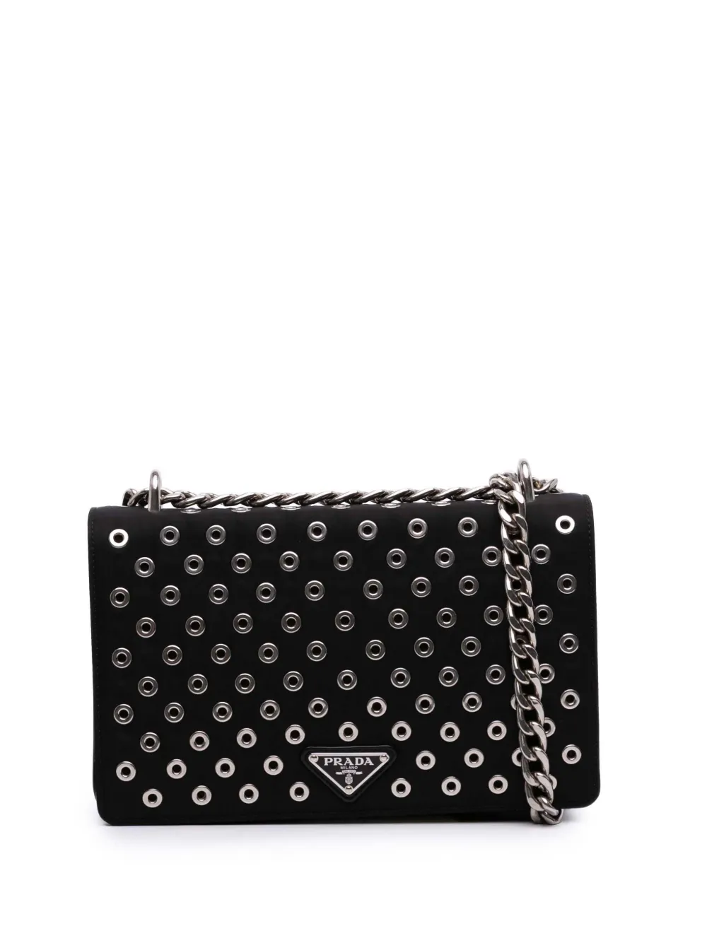 Prada Pre-Owned 2013-2025 Tessuto Grommet crossbody bag - ブラック Prada Pre-Owned 2013-2025 Tessuto Grommet crossbody bag - ブラック