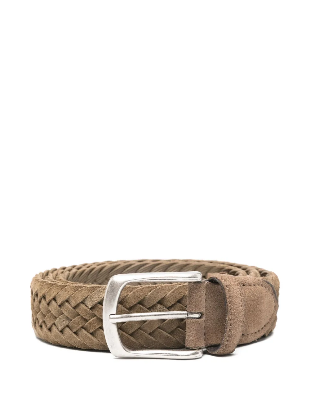 Eraldo Braided Suede Belt In Brown