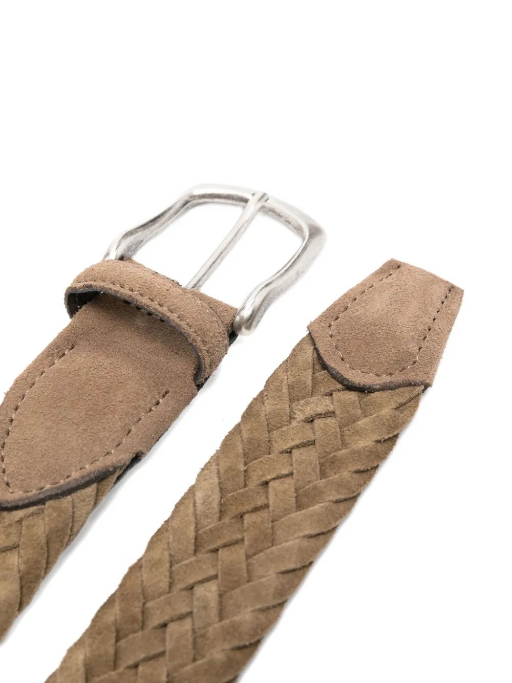 Eraldo Braided Suede Belt In Brown