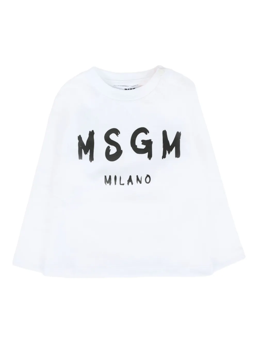 MSGM Kids logo-print long-sleeve T-shirt | White | Image 1