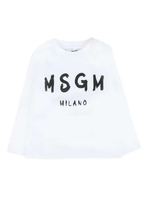 MSGM Kids logo-print long-sleeve T-shirt