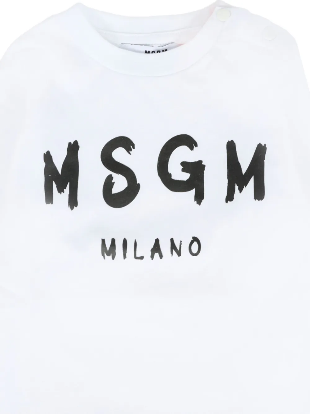 Msgm Logo-print Long-sleeve T-shirt In White