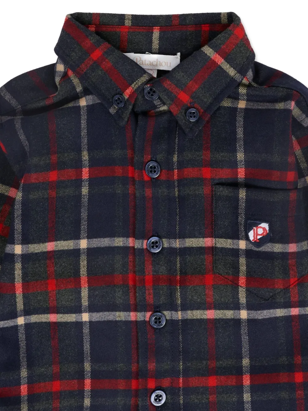 Patachou Geruit shirt met lange mouwen Blauw