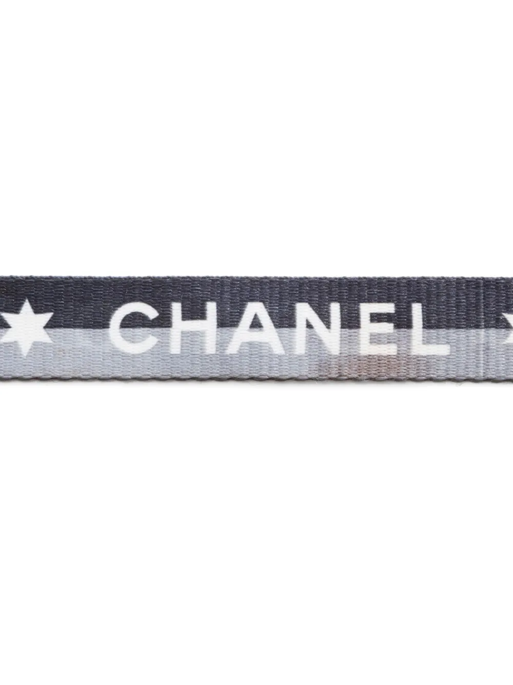Pre-owned Chanel 2000-2020s Logo-print Neck Strap In Silver