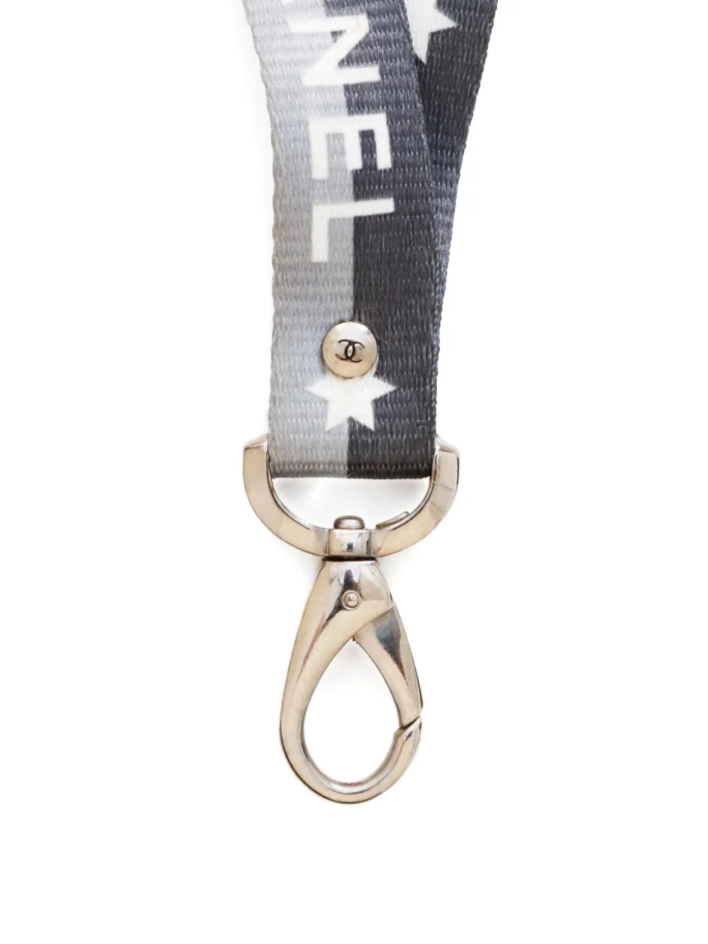 Pre-owned Chanel 2000-2020s Logo-print Neck Strap In Silver