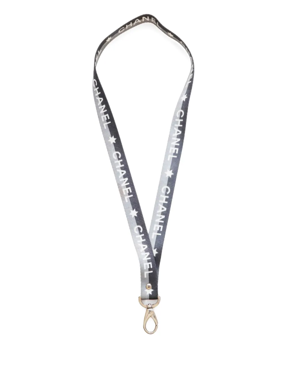 Pre-owned Chanel 2000-2020s Logo-print Neck Strap In Silver