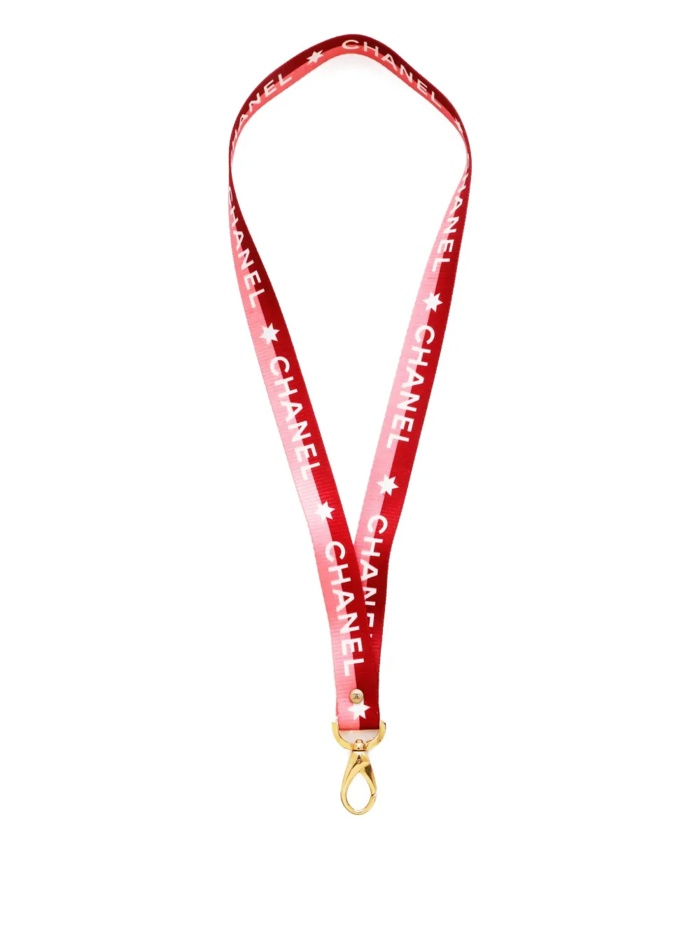 Pre-owned Chanel 2000-2020s Logo-print Neck Strap In Gold