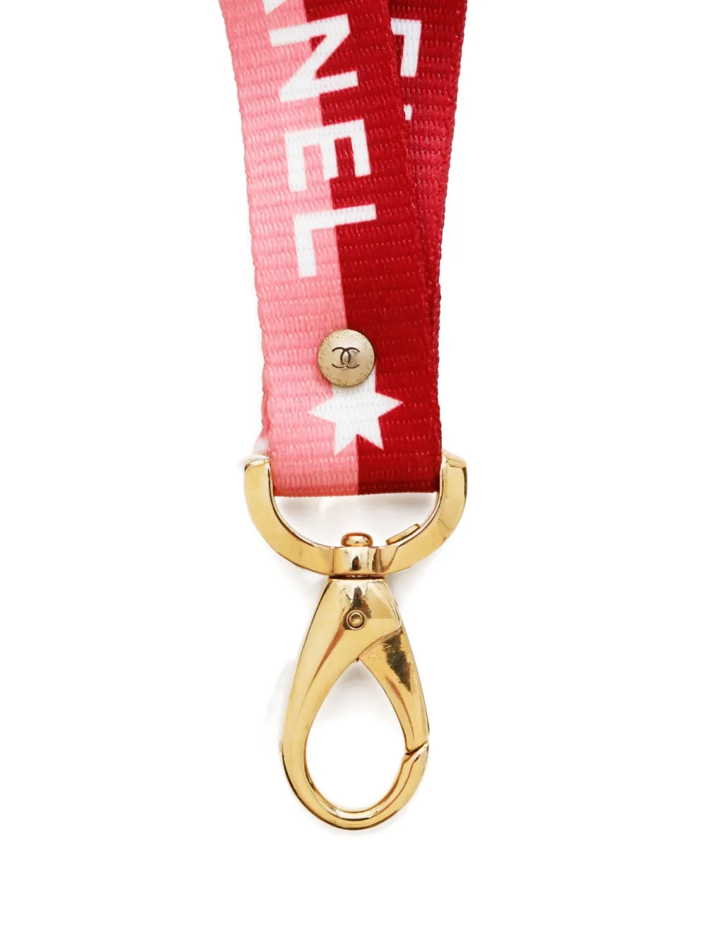 Pre-owned Chanel 2000-2020s Logo-print Neck Strap In Gold