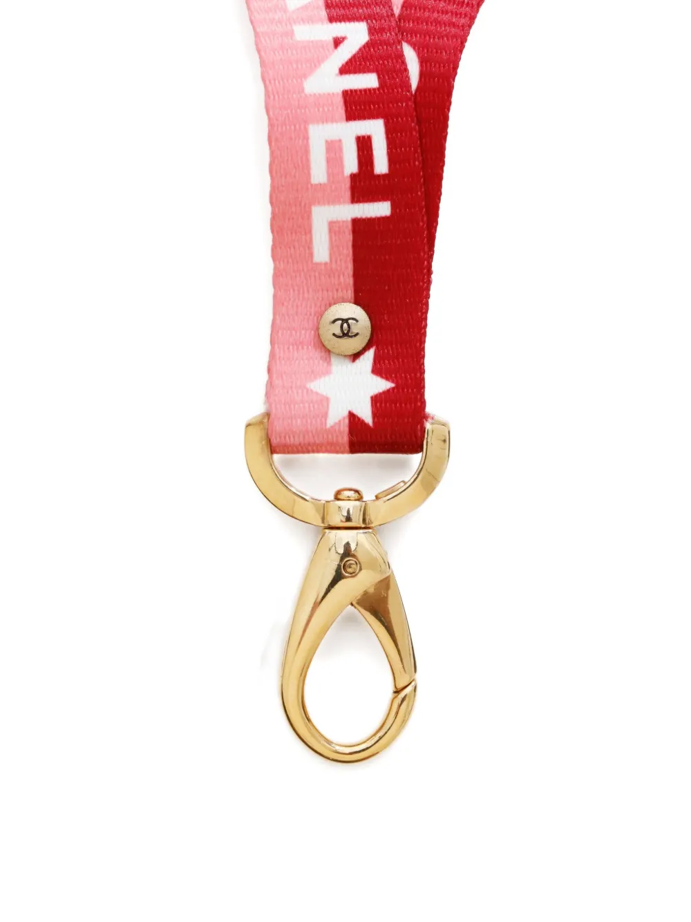Pre-owned Chanel 2000-2020s Logo-print Neck Strap In Gold