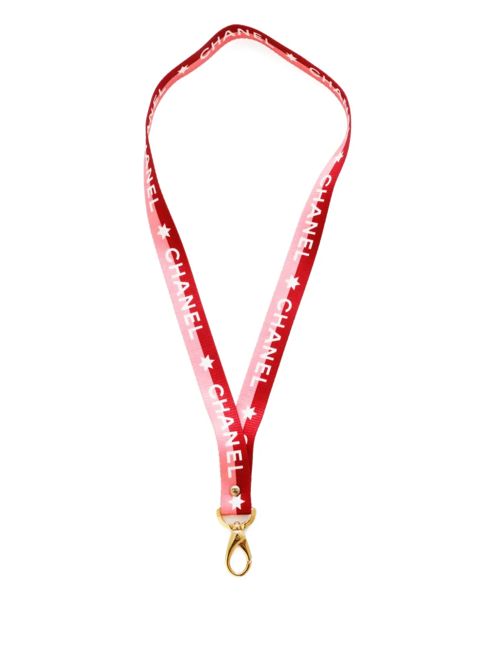 Pre-owned Chanel 2000-2020s Logo-print Neck Strap In Gold
