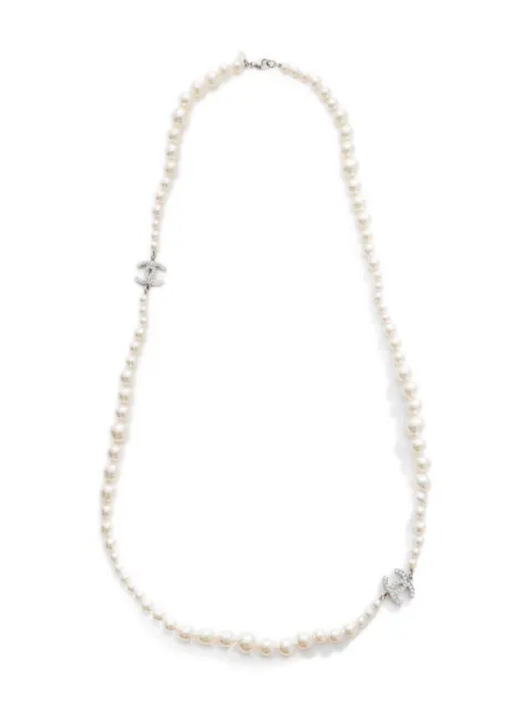 CHANEL Pre-Owned 2013 faux pearl CC mark necklace